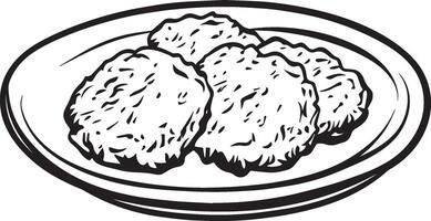 Potato Latkes clean simple icon outline black vector