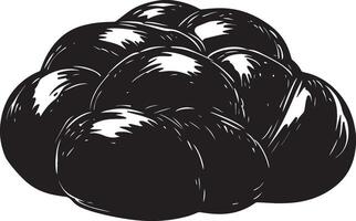 Challah Bread clean simple silhouette black vector