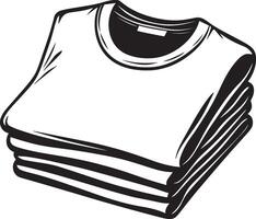 a stack of white t - shirts vector