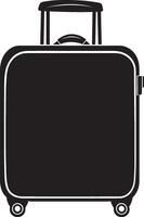 black suitcase on wheels on white background vector