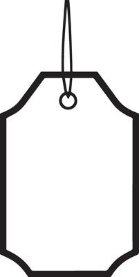 a blank tag hanging from a string