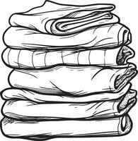 a stack of folded clothes in a sketch style vector