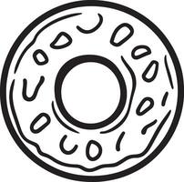 Delicious donut with jelly and powdered clean simple icon outline black vector