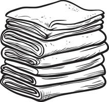 a stack of folded towels vector