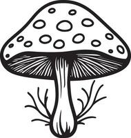Red fly agarics clean simple icon outline black vector
