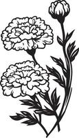 a black and white drawing of a flower vector