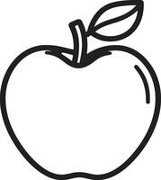 Apple fruit clean simple linear outline black vector