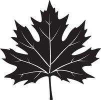 a black maple leaf silhouette vector