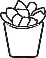 potato chips clean simple icon outline black vector