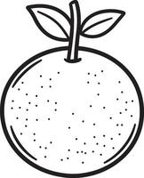 orange fruit clean simple icon outline black vector