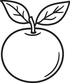 naranja Fruta limpiar sencillo lineal contorno negro vector