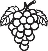 Grape fruit clean simple icon outline black vector