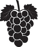 Grape fruit clean simple icon silhouette black vector