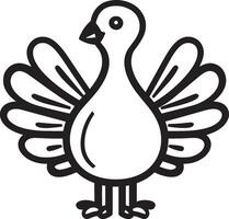 Turkey fly clean simple linear outline black vector