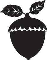 acorn clean simple silhouette black vector