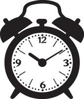 Alarm clock clean simple icon silhouette black vector