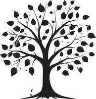 Autumn Tree clean simple silhouette black vector