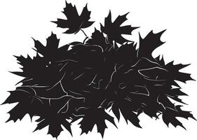 Pile of maple leaves clean simple silhouette black vector