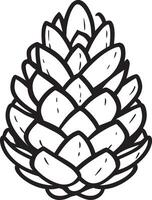 Pine cone clean simple icon outline black vector