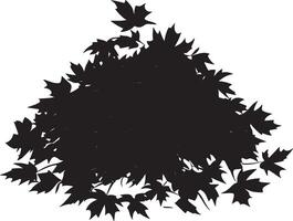 Pile of maple leaves clean simple silhouette black vector