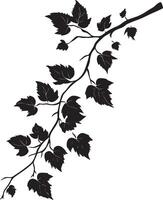 Autumn branch clean simple icon silhouette black vector