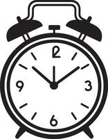 Alarm clock clean simple icon outline black vector
