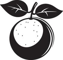 orange fruit clean simple icon silhouette black vector