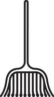 Rake clean simple linear outline black vector