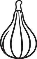 gourd clean simple linear outline black vector