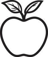 Apple fruit clean simple icon outline black vector