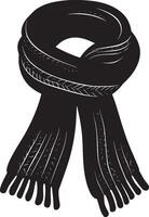 Wool knitted scarf clean simple icon silhouette black vector