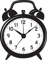 Alarm clock clean simple silhouette black vector