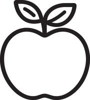 Apple fruit clean simple linear outline black vector