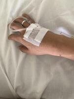 Close-up of a Hand with IV Drip photo