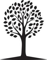 Autumn Tree clean simple icon outline black vector