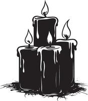 Candles clean simple silhouette black vector