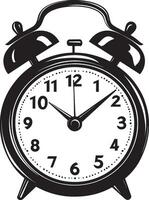 Alarm clock clean simple silhouette black vector