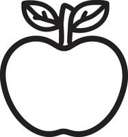 Apple fruit clean simple linear outline black vector