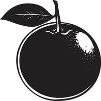 orange fruit clean simple icon silhouette black vector