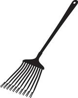 Rake clean simple silhouette black vector