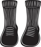 Pair of woolen socks clean simple silhouette black vector