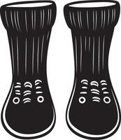Pair of woolen socks clean simple silhouette black vector