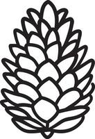 Pine cone clean simple icon outline black vector