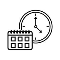 calendar with clock vector