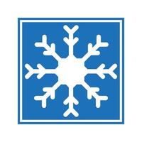 white snowflake inside a blue frame vector
