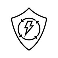 shield with a lightning bolt and circle arrow icon vector