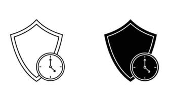Shield with clock vector