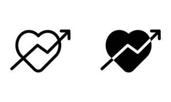 heart shape with arrow up icon vector