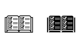 Book with check list and checkbox icon vector