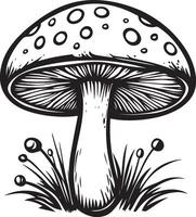 Red fly agarics clean simple icon outline black vector